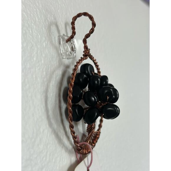 Handmade Copper and Serpentine Crystal Tree of life 3.5x2” Wall Decor - Picture 4 of 5